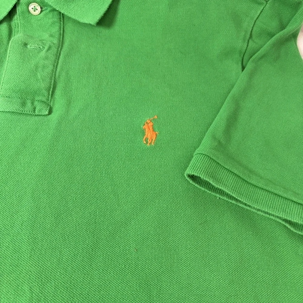 Polo Ralph Lauren‎ Men's Classic Fit Polo Shirt Green Orange Pony Cotton Iconic